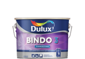 Краска Bindo3/Dulux белая 5л глубокоматов. латексн. краска для стен и потолков